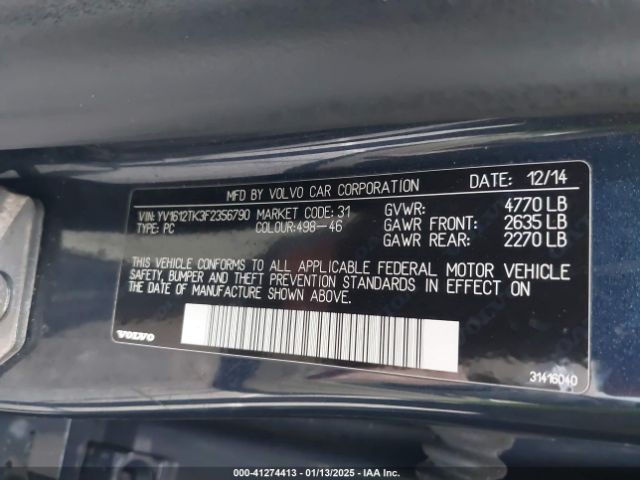 YV1612TK3F2356790 Volvo S60 T5 Premier