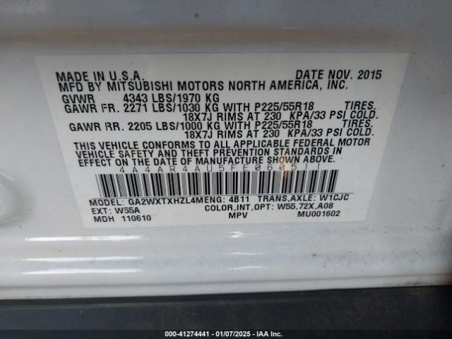 2015 MITSUBISHI OUTLANDER SPORT 4A4AR4AU5FE060511 Photo 8