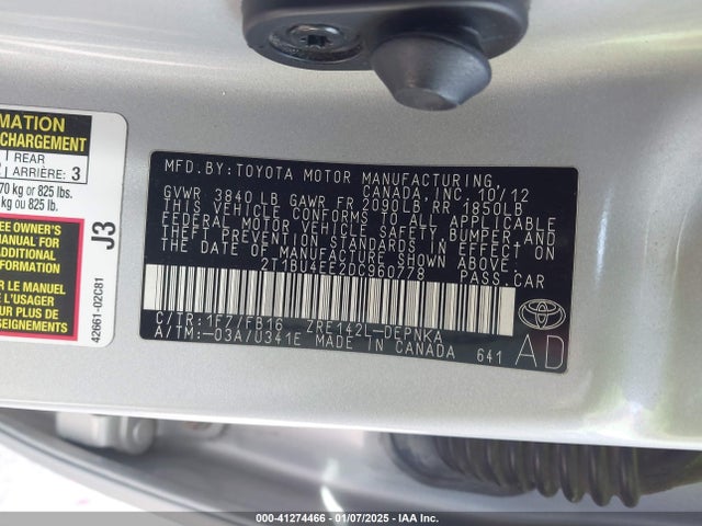 Aukcja sprzedaży 2013 Toyota Corolla Le, vin: 2T1BU4EE2DC960778, numer aukcji: 41274466