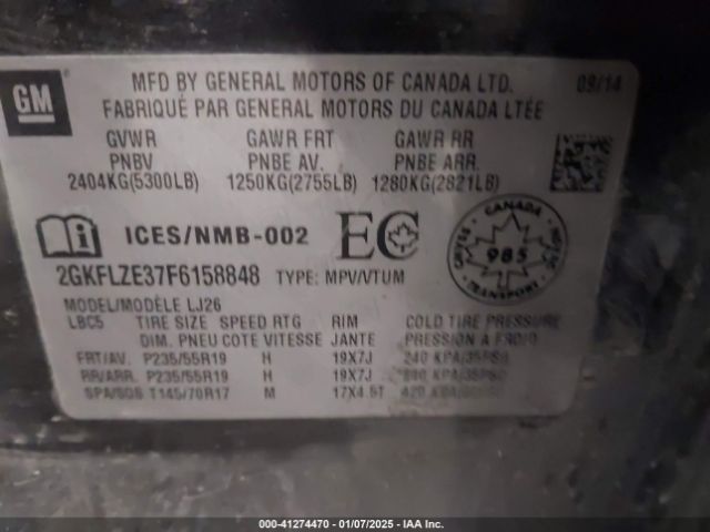 2GKFLZE37F6158848 GMC Terrain Denali