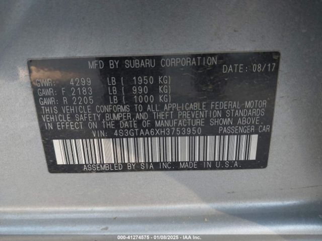4S3GTAA6XH3753950 Subaru Impreza 2.0i