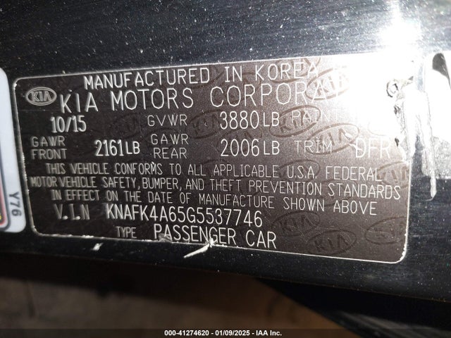 KIA FORTE LX 2016 KNAFK4A65G5537746 Image 9