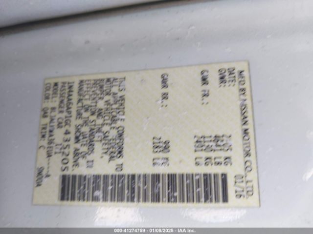 1N4AA6AP1GC435205 Nissan Maxima 3.5 Platinum