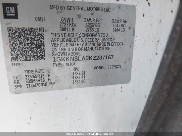 2019 GMC ACADIA 1GKKNSLA3KZ287167 Photo 8