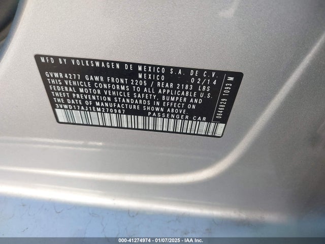 3VWD17AJ1EM270967 Volkswagen Jetta