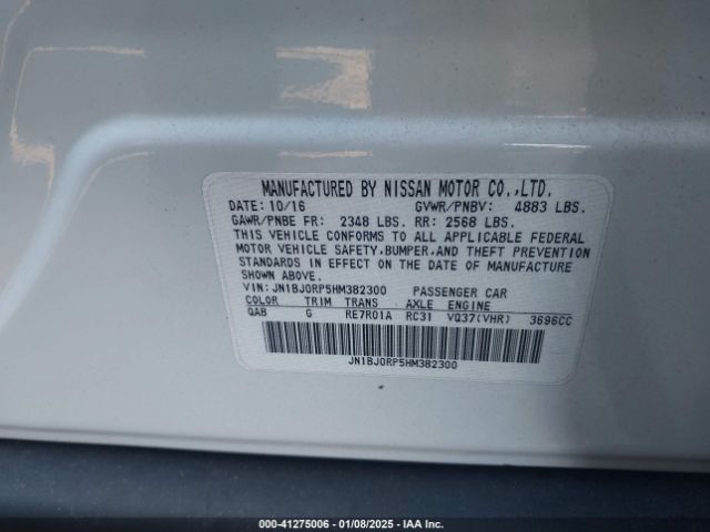 JN1BJ0RP5HM382300 Infiniti QX50