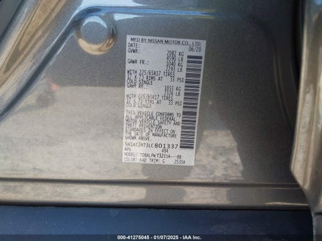 5N1AT2MT3LC801337 Nissan Rogue S Fwd