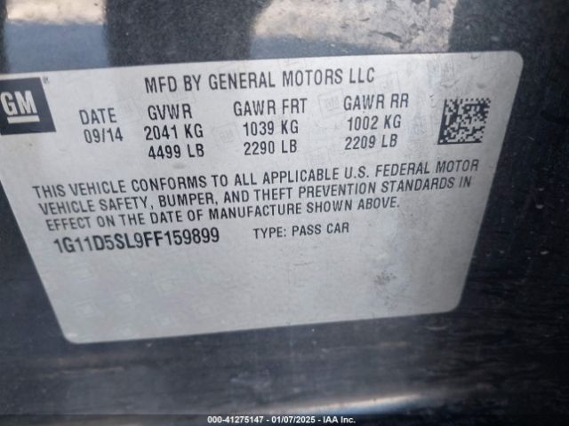 1G11D5SL9FF159899 Chevrolet MALIBU 2LT