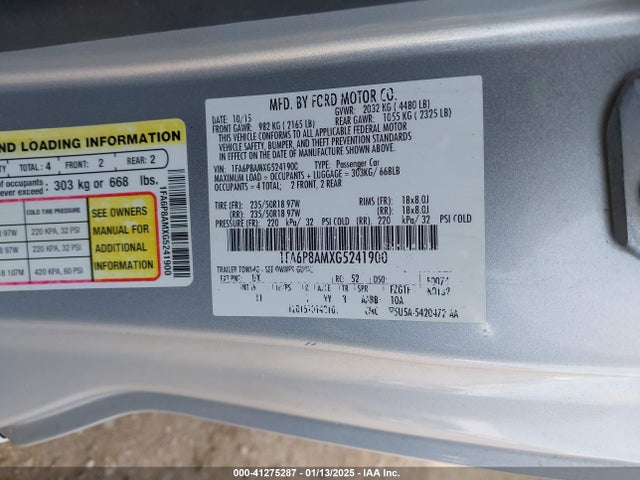 Ford Mustang V6 2016 1FA6P8AMXG5241900 Image 9