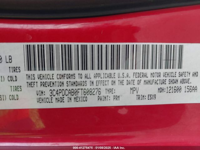 3C4PDCAB0FT608276 Dodge Journey American Value Pkg