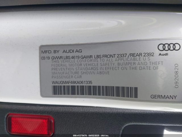 WAUGMAF48KA061335 Audi A4 40 Premium/40 Titanium Premium