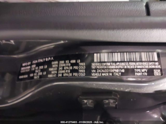 ZACNJDD15NPN81149 Jeep Renegade Limited 4x4