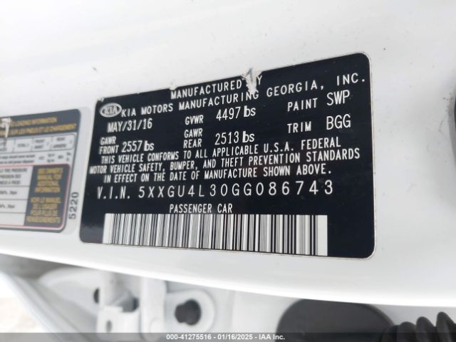 5XXGU4L30GG086743 KIA OPTIMA EX