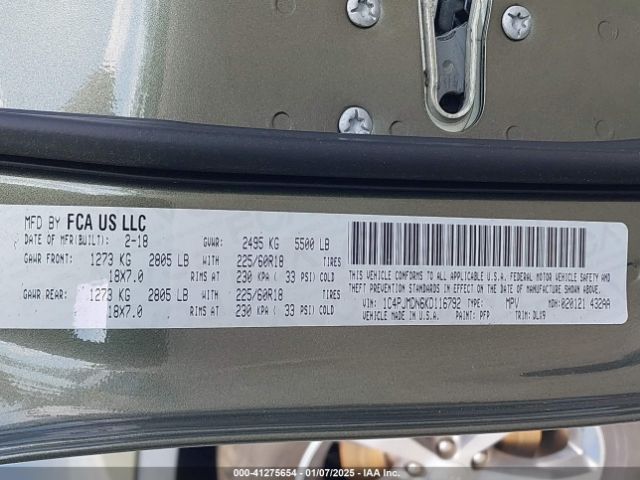 1C4PJMDN6KD116792 Jeep Cherokee Limited 4x4