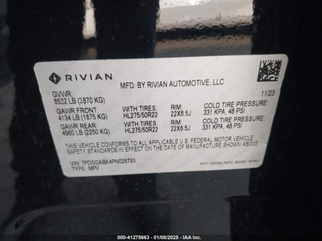 2023 RIVIAN R1S 7PDSGABA4PN028793 Photo 8