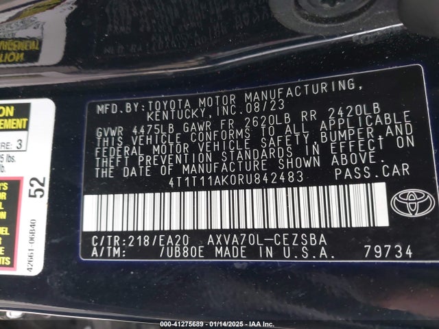 Toyota CAMRY SE 2024 4T1T11AK0RU842483 Image 9