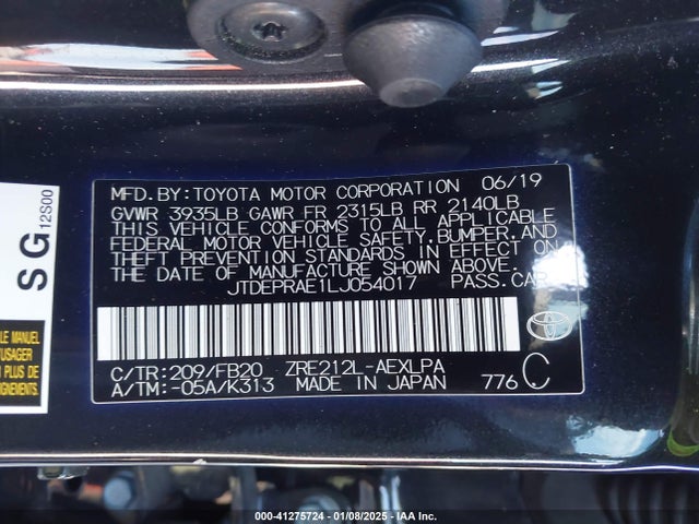 Toyota COROLLA LE 2020 JTDEPRAE1LJ054017 Image 9