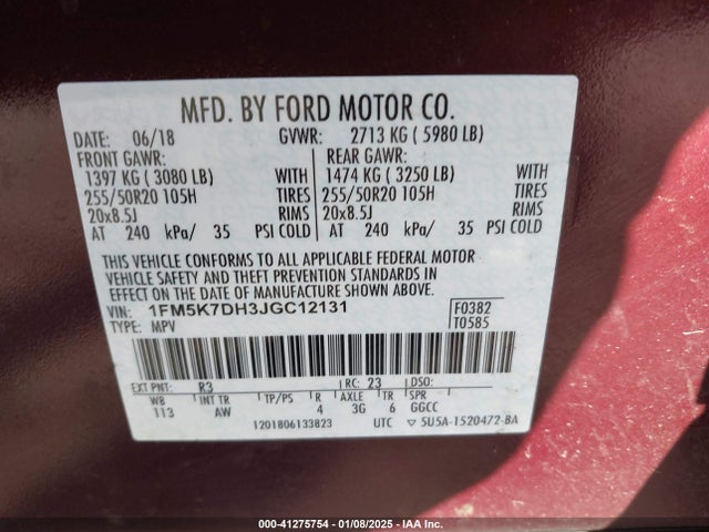 Ford EXPLORER XLT 2018 1FM5K7DH3JGC12131 Image 9