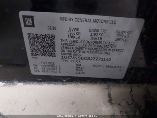 1GCVKSEC8JZ271142 Chevrolet Silverado 1500 1lz