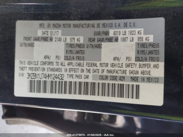 3MZBN1U74HM124432 Mazda Mazda3 Sport
