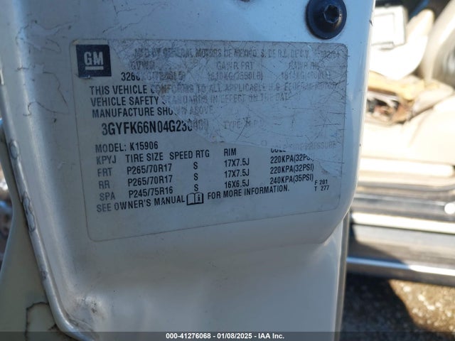 2004 CADILLAC ESCALADE ESV 3GYFK66N04G230000 Photo 8