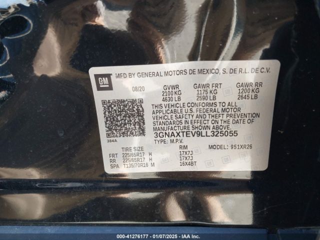 2020 CHEVROLET EQUINOX 3GNAXTEV9LL325055 Photo 8