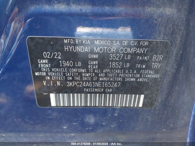 Hyundai ACCENT SE 2022 3KPC24A61NE165247 Image 9