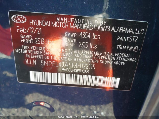 Hyundai SONATA SEL 2021 5NPEL4JA5MH122115 Image 9