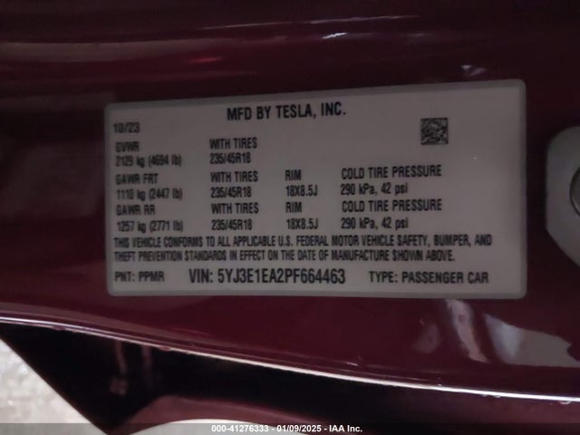 2023 TESLA MODEL 3 5YJ3E1EA2PF664463 Photo 8