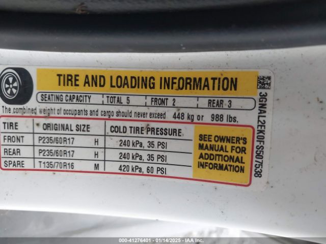 3GNAL2EK0FS507538 Chevrolet Captiva Sport 2ls