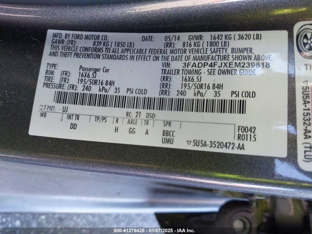 Ford Fiesta Titanium 2014 3FADP4FJXEM239618 Image 9