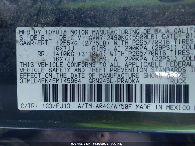 Toyota Tacoma Double Cab 2014 3TMLU4EN4EM145964 Image 9