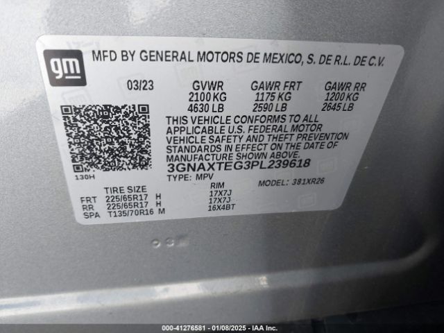 3GNAXTEG3PL239618 Chevrolet Equinox Awd 2fl