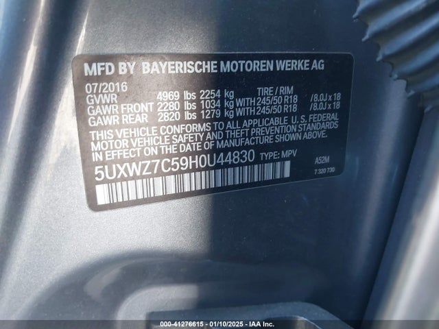 5UXWZ7C59H0U44830 BMW X3 Sdrive28i