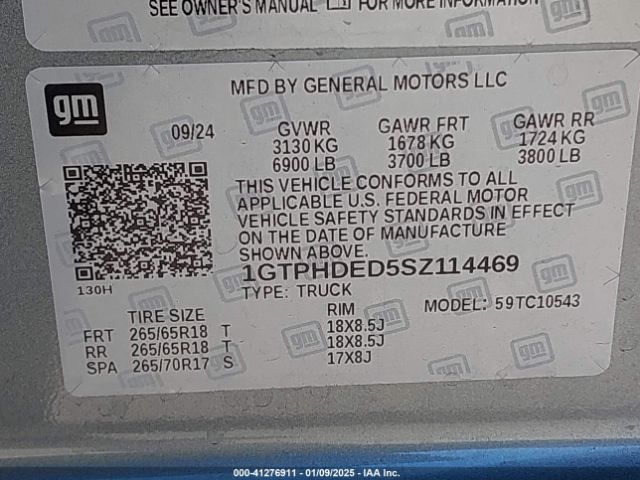 1GTPHDED5SZ114469 GMC Sierra 1500 2wd  Short Box Slt