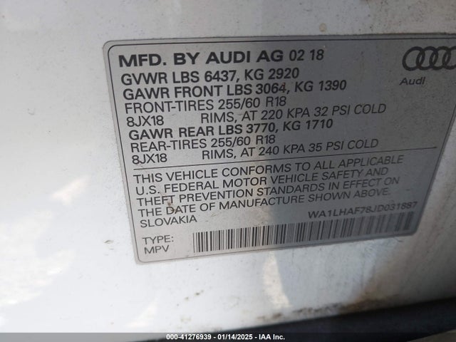 2018 AUDI Q7 WA1LHAF78JD031887 Photo 8