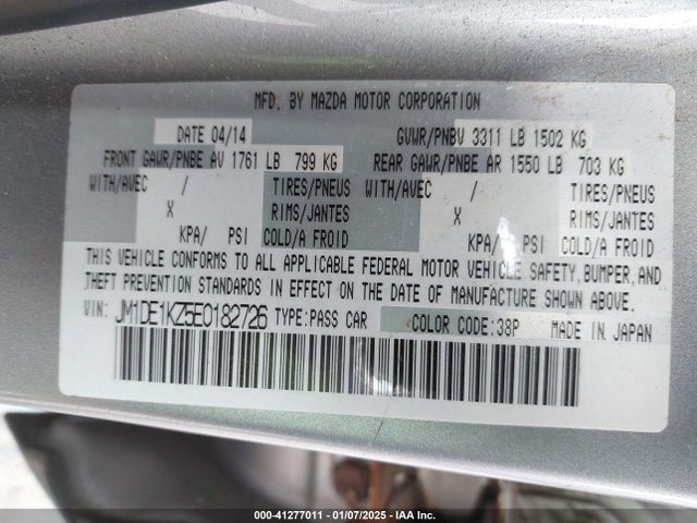 JM1DE1KZ5E0182726 Mazda Mazda2 Sport