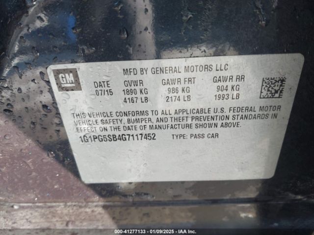 1G1PG5SB4G7117452 Chevrolet Cruze Limited Ltz Auto