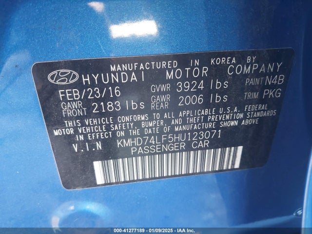 Hyundai ELANTRA SE 2017 KMHD74LF5HU123071 Image 9