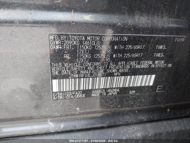 JTMW1RFV4LJ018577 Toyota Rav4 Xle