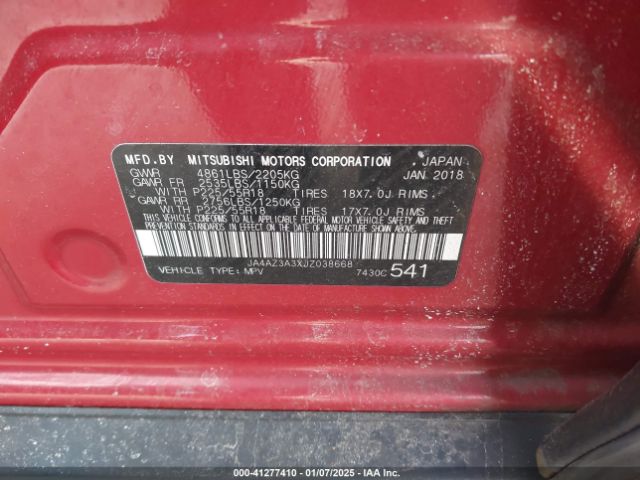 JA4AZ3A3XJZ038668 Mitsubishi Outlander Se
