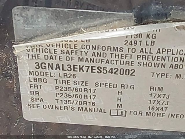 3GNAL3EK7ES542002 Chevrolet Captiva Sport Lt