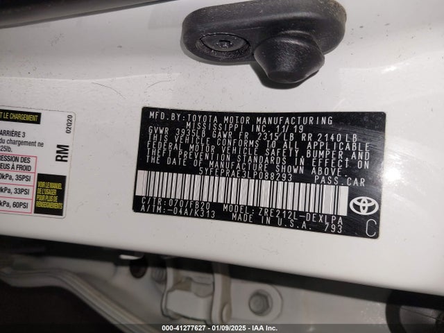 Toyota COROLLA LE 2020 5YFEPRAE3LP088293 Image 9