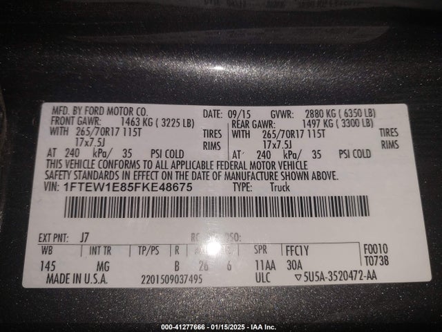 Ford F-150 Xlt 2015 1FTEW1E85FKE48675 Image 9