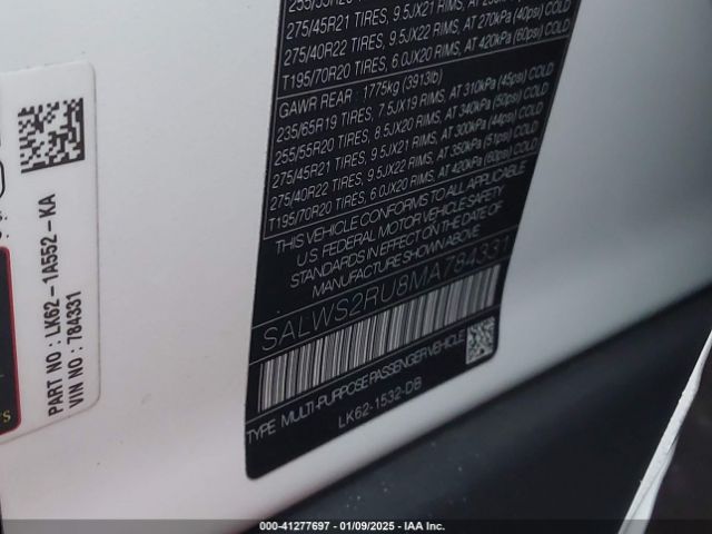 SALWS2RU8MA784331 Land Rover Range Rover Sport Hst Mhev