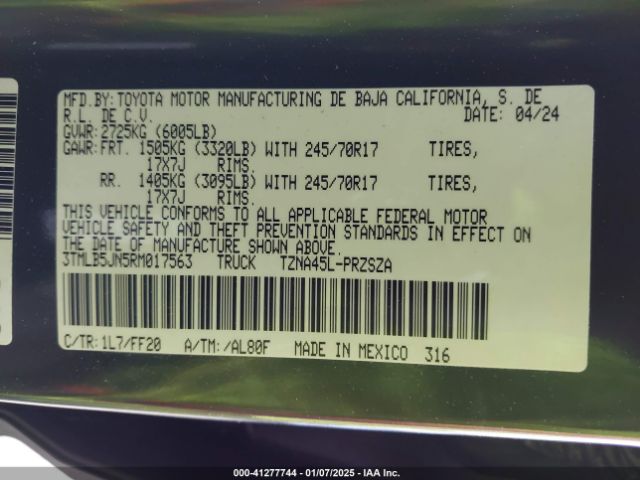 3TMLB5JN5RM017563 Toyota Tacoma Sr5