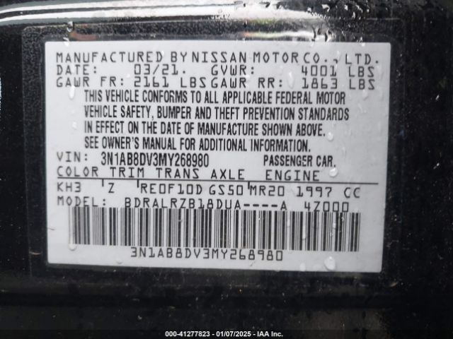 3N1AB8DV3MY268980 Nissan Sentra Sr Xtronic Cvt