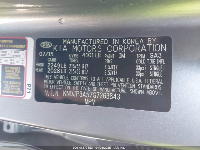 KIA SOUL + 2016 KNDJP3A57G7263843 Image 9