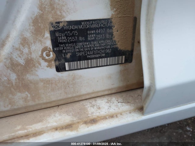 Hyundai SONATA SE 2015 5NPE24AF1FH241961 Image 9