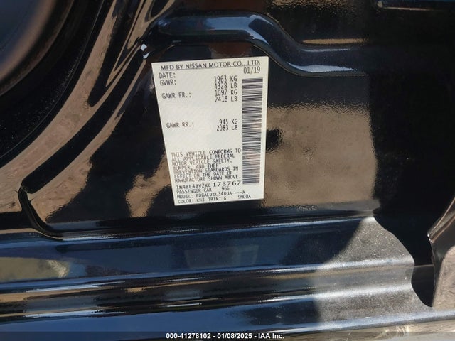 Nissan Altima 2.5 S 2019 1N4BL4BV2KC173767 Image 9